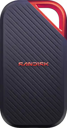 SANDISK - 2TB Extreme PRO Portable SSD USB Type-C, USB4, up to 4000/3800 MBs R/W speeds, IP65 and up to 3-meter drop resistance - Black