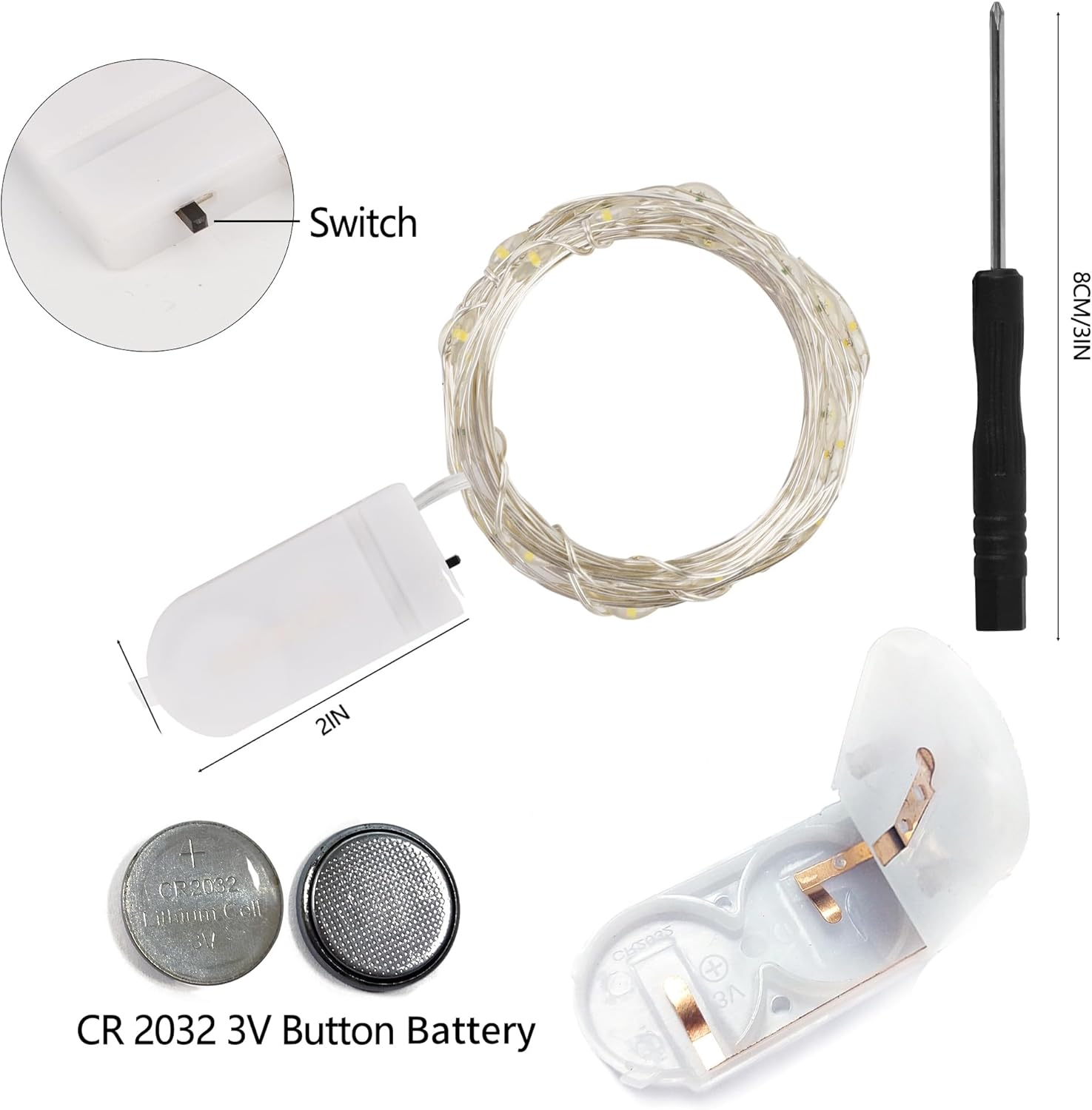 Switch 8CM/3IN 2IN F R202  
CR 2032 3V Button Battery
