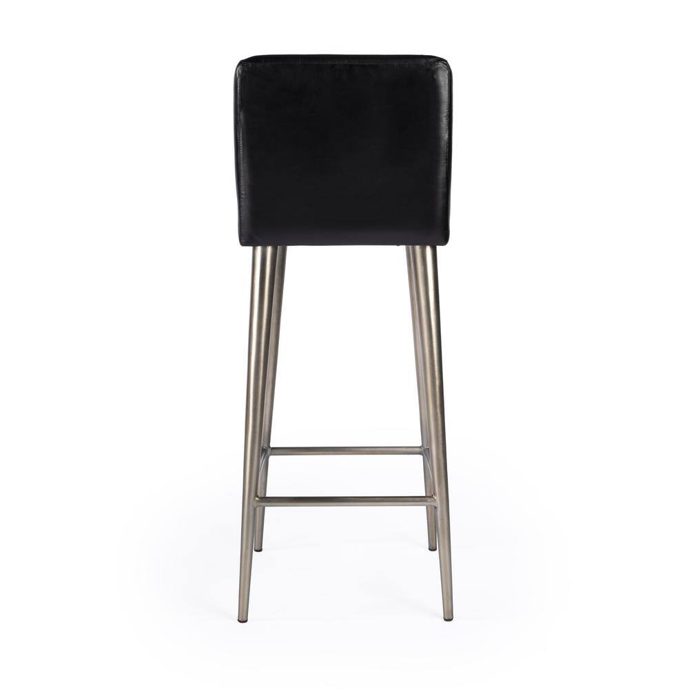 Angle. Butler Specialty - Maxwell Leather 32.5" Bar Stool - Black.