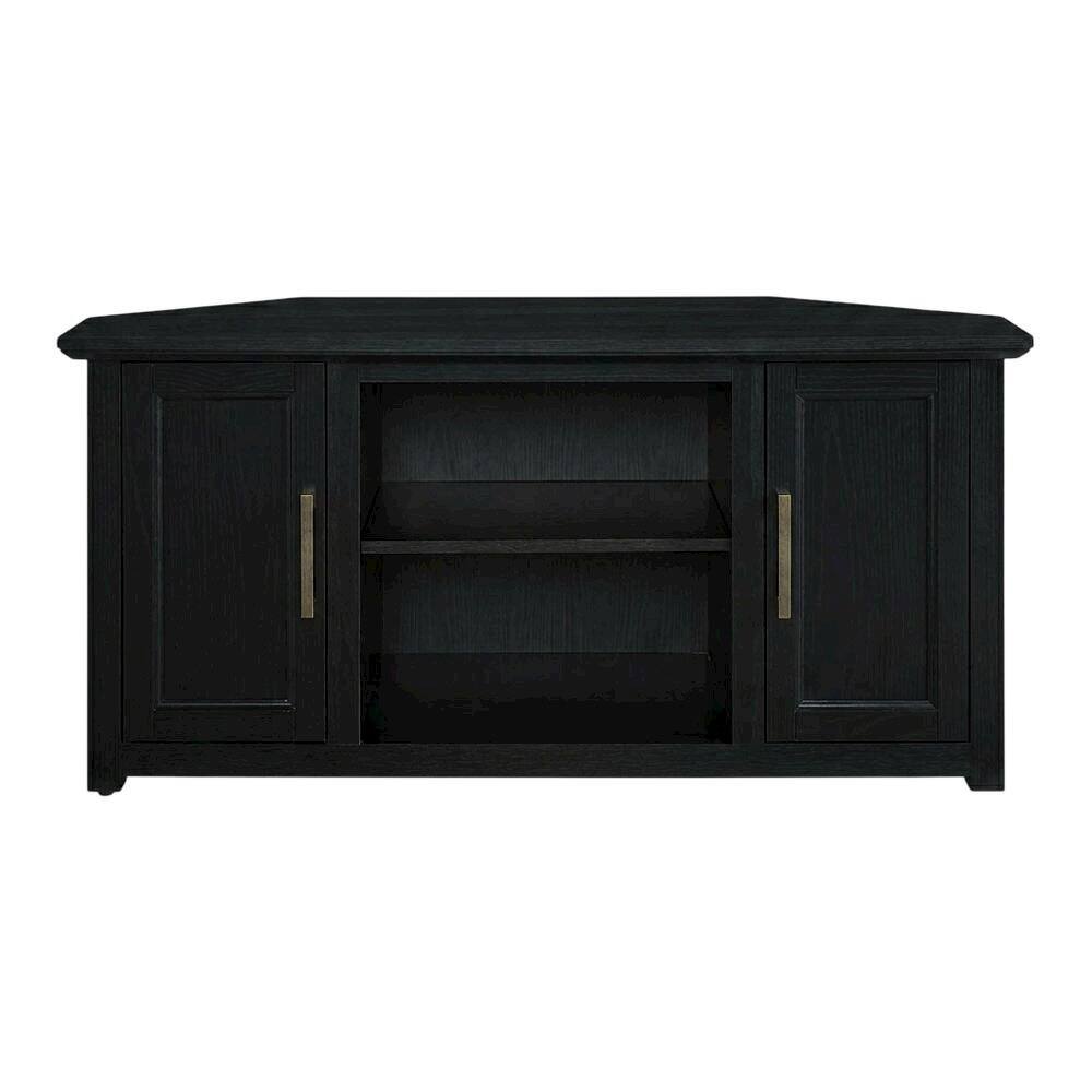 Alt View 3. FurniFact - Corner TV stand for 50+ inch TVs with sturdy construction and sleek design - Brown.