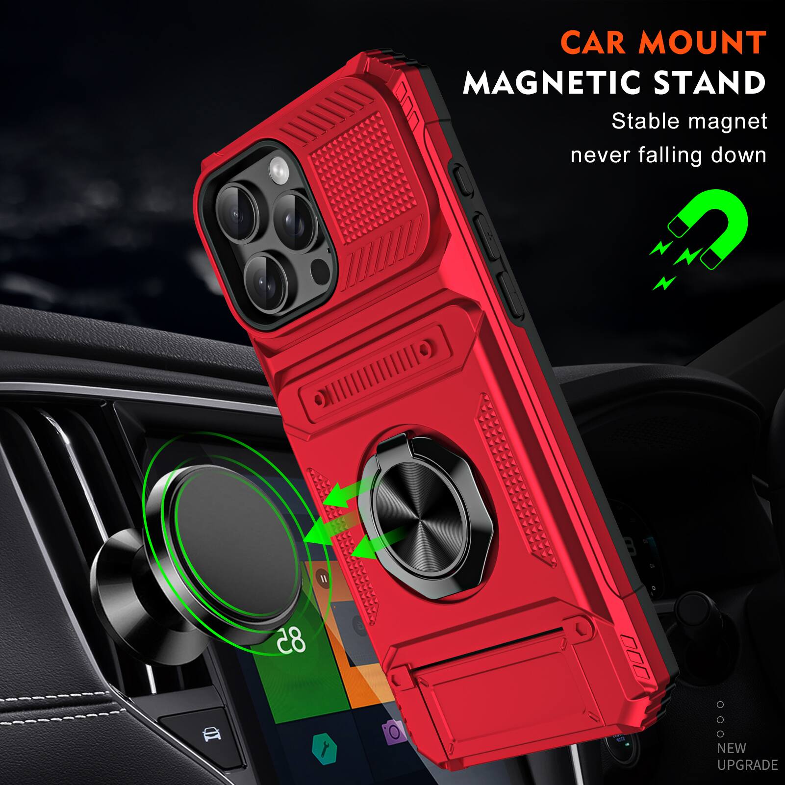 CAR MOUNT MAGNETIC STAND  
Stable magnet never falling down  
NEW UPGRADE