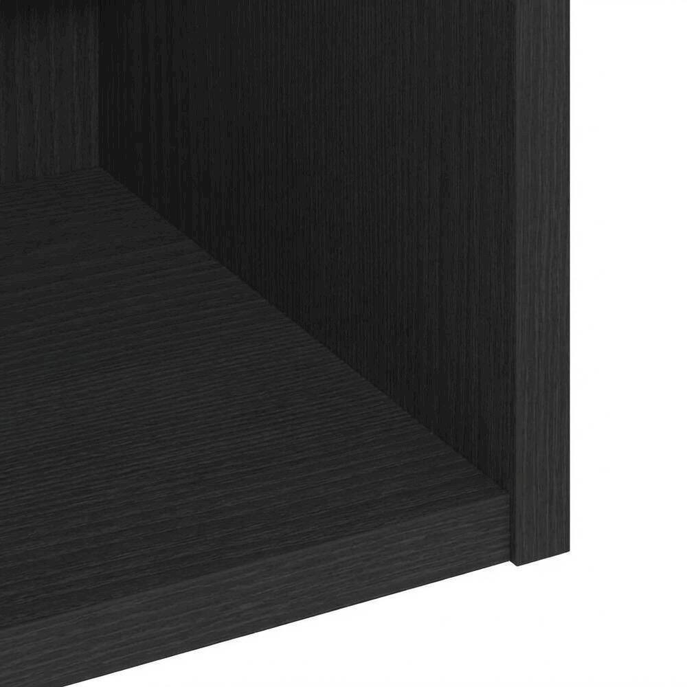 Alt View 2. FurniFact - Wooden bookcase in sleek black finish with durable design and versatile storage - Blackwood.
