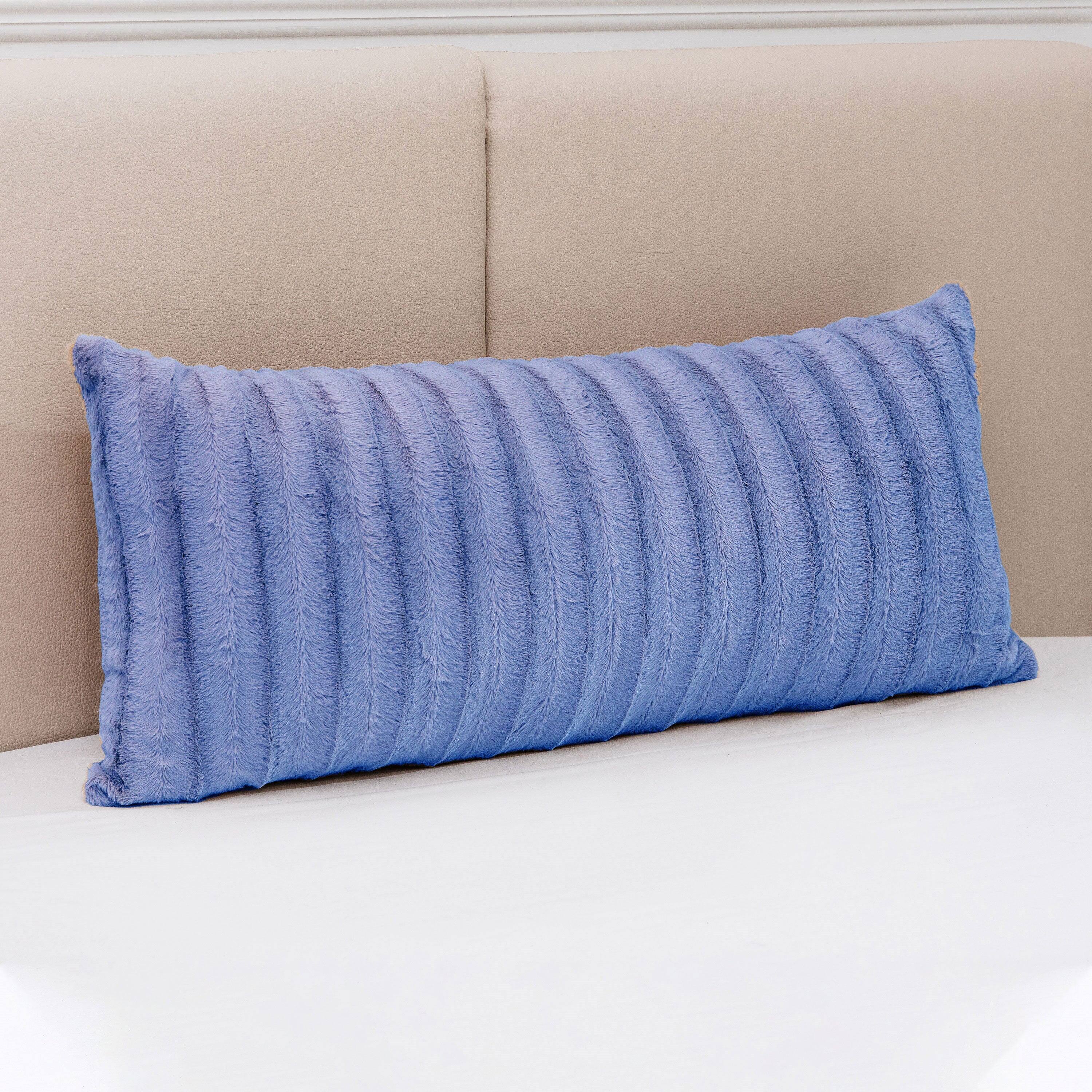 Alt View 7. Cheer Collection - Faux Fur Long Body Pillow with Insert - Decorative Lumbar Accent Pillow for Bed or Couch, 18 x 40 in - Chocolate.