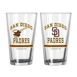 Logo Brands - San Diego Padres 16oz. Pint Glass Two Pack - Multicolor