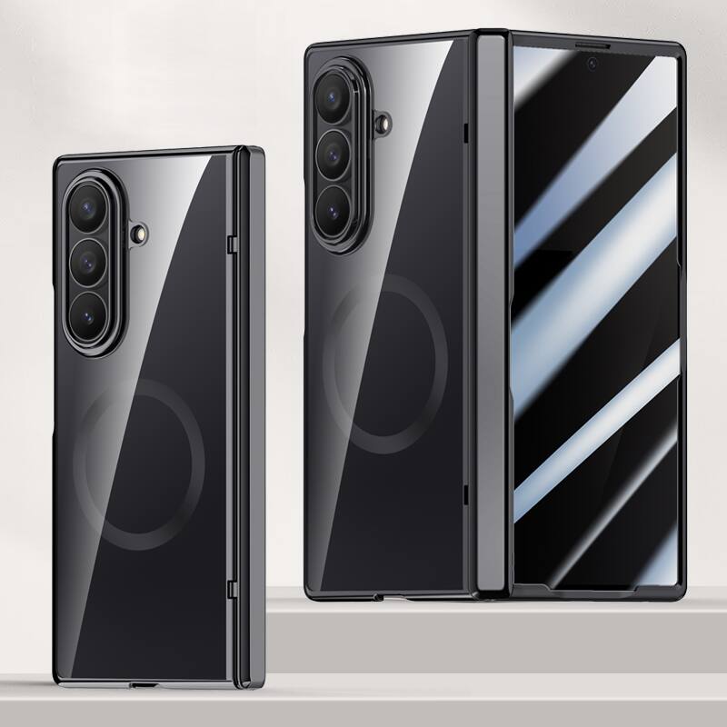 Alt View 6. Nakedcellphone - Electro Case for Samsung Galaxy Z Fold 7 Phone - Built-In Screen/Hinge Protector Compatible with MagSafe - Black.