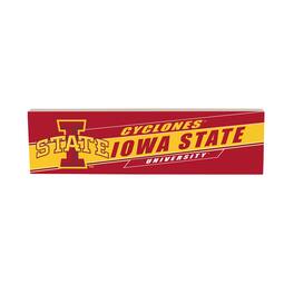 Evergreen Enterprises - Iowa State Cyclones 5" x 18" Shadow Logo Wood Mantle Sign - Multicolor
