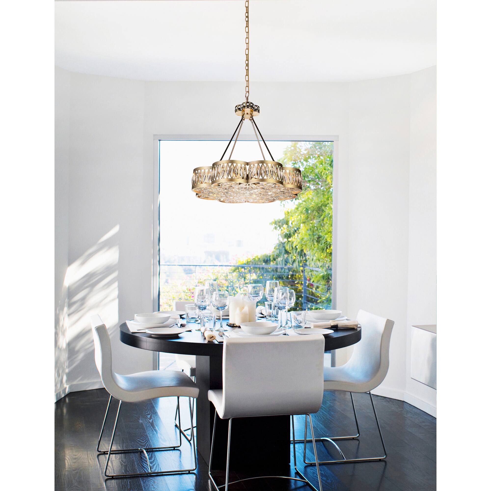 Alt View 3. CWI Lighting - Nova 8 Light Chandelier With Champagne Finish - Champagne.