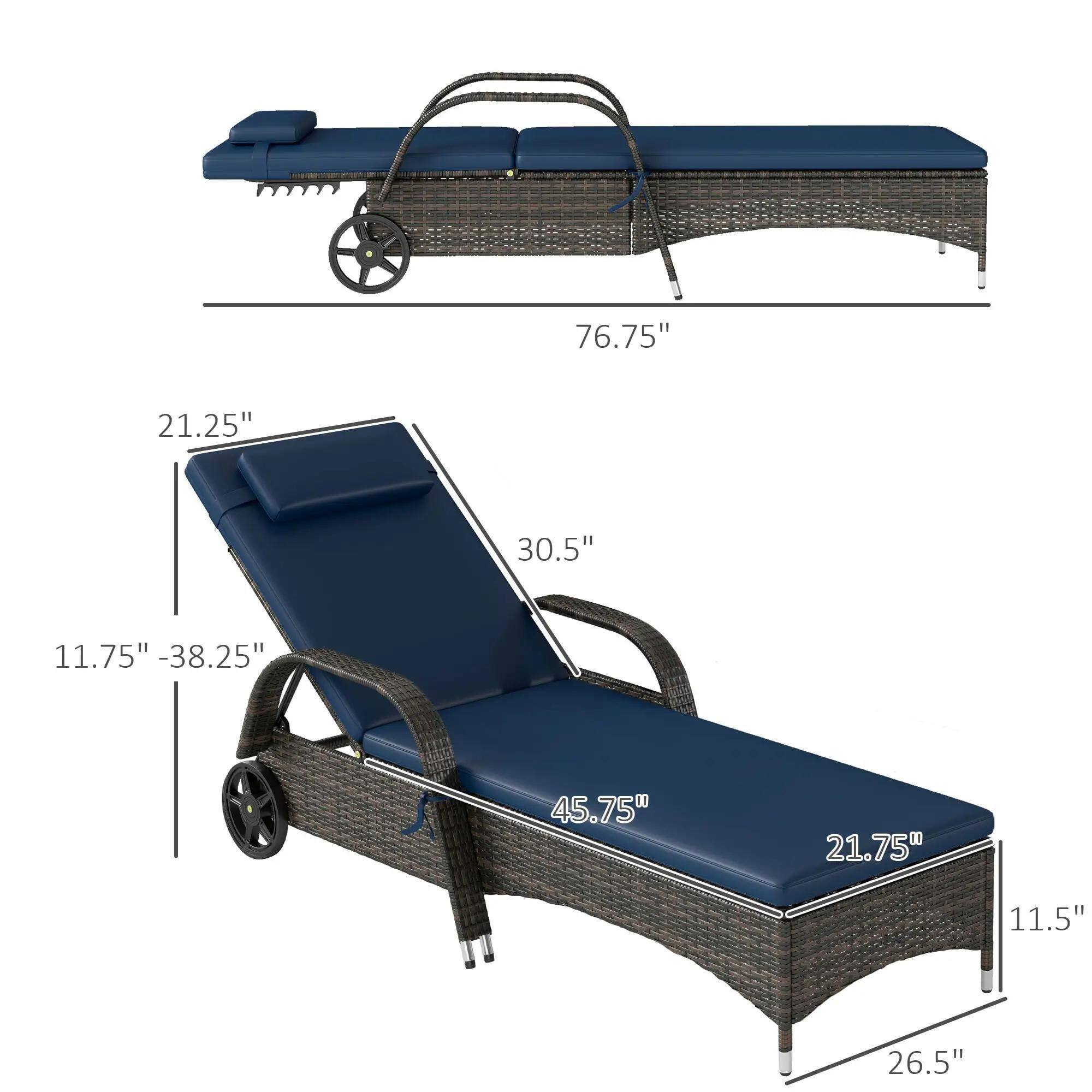 76.75", 21.25", 30.5", 11.75" - 38.25", 45.75", 21.75", 11.5", 26.5"