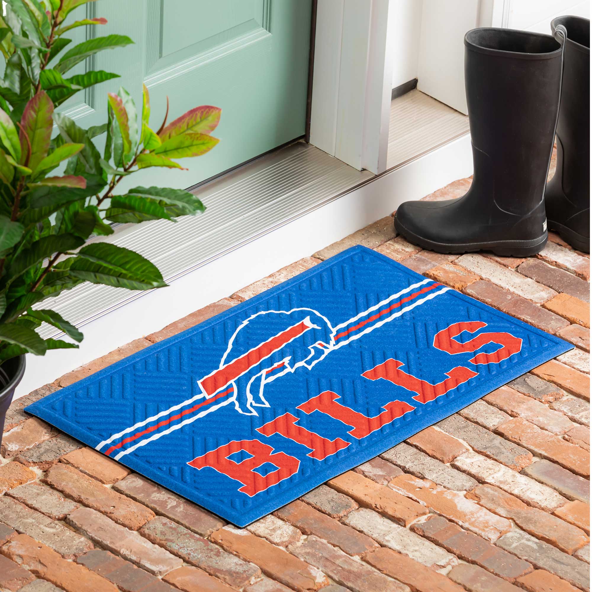 Alt View 2. Evergreen Enterprises - Buffalo Bills Embossed Door Mat - Multicolor.