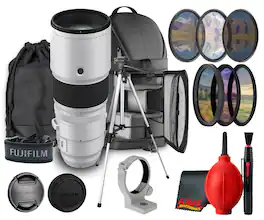 Fujifilm - XF 400mm f/4.5 R LM OIS WR Super Telephoto Lens Bundle - Black