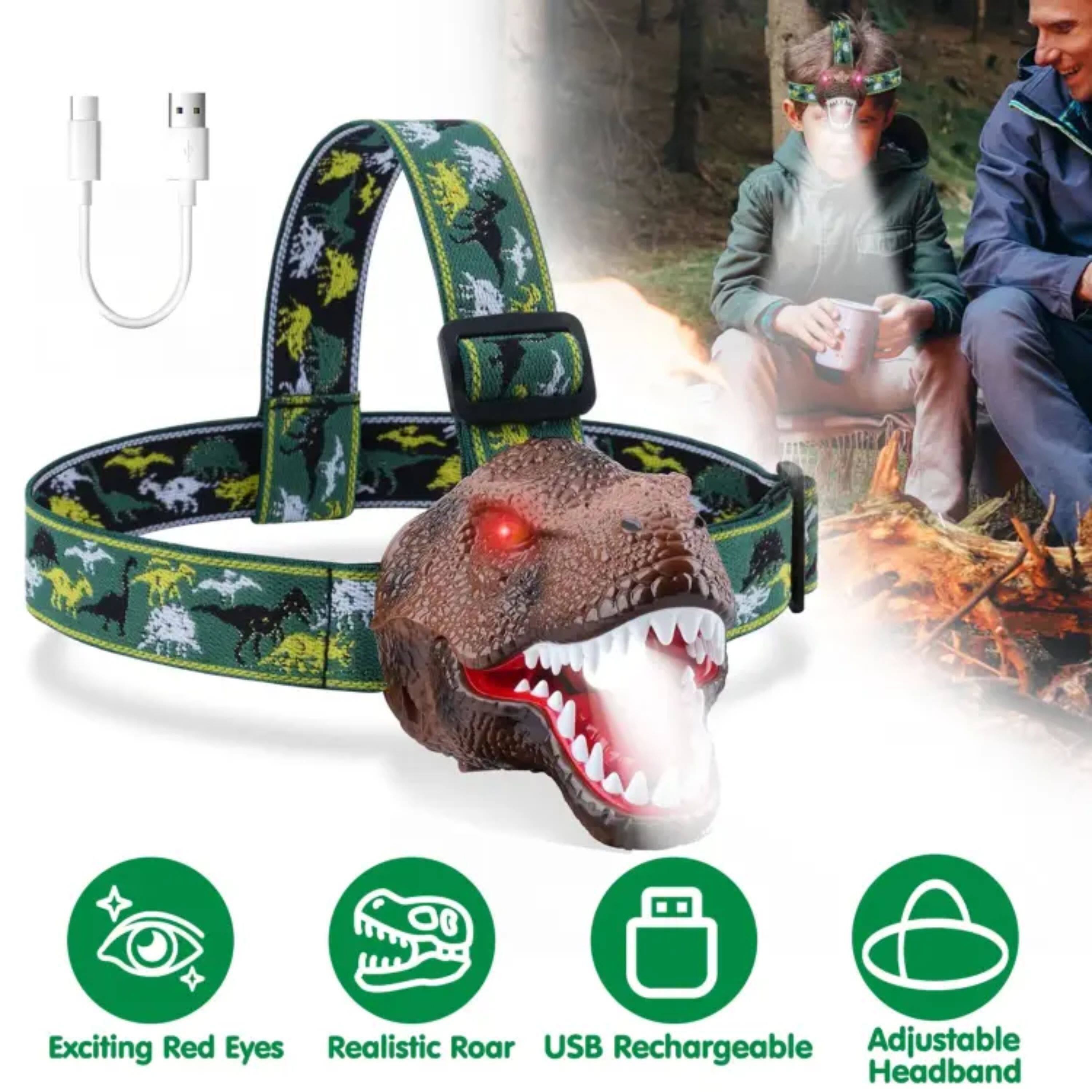 Exciting Red Eyes  
Realistic Roar  
USB Rechargeable  
Adjustable Headband