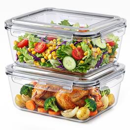 Sorbus - Set of 2 Glass Meal Prep Containers, Dishwasher and Oven Safe Meal Prep Containers, Freezer Safe Food Storage