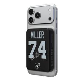 Keyscaper - Kolton Miller Las Vegas Raiders 5000mAh Wireless Magnetic Power Bank - Black