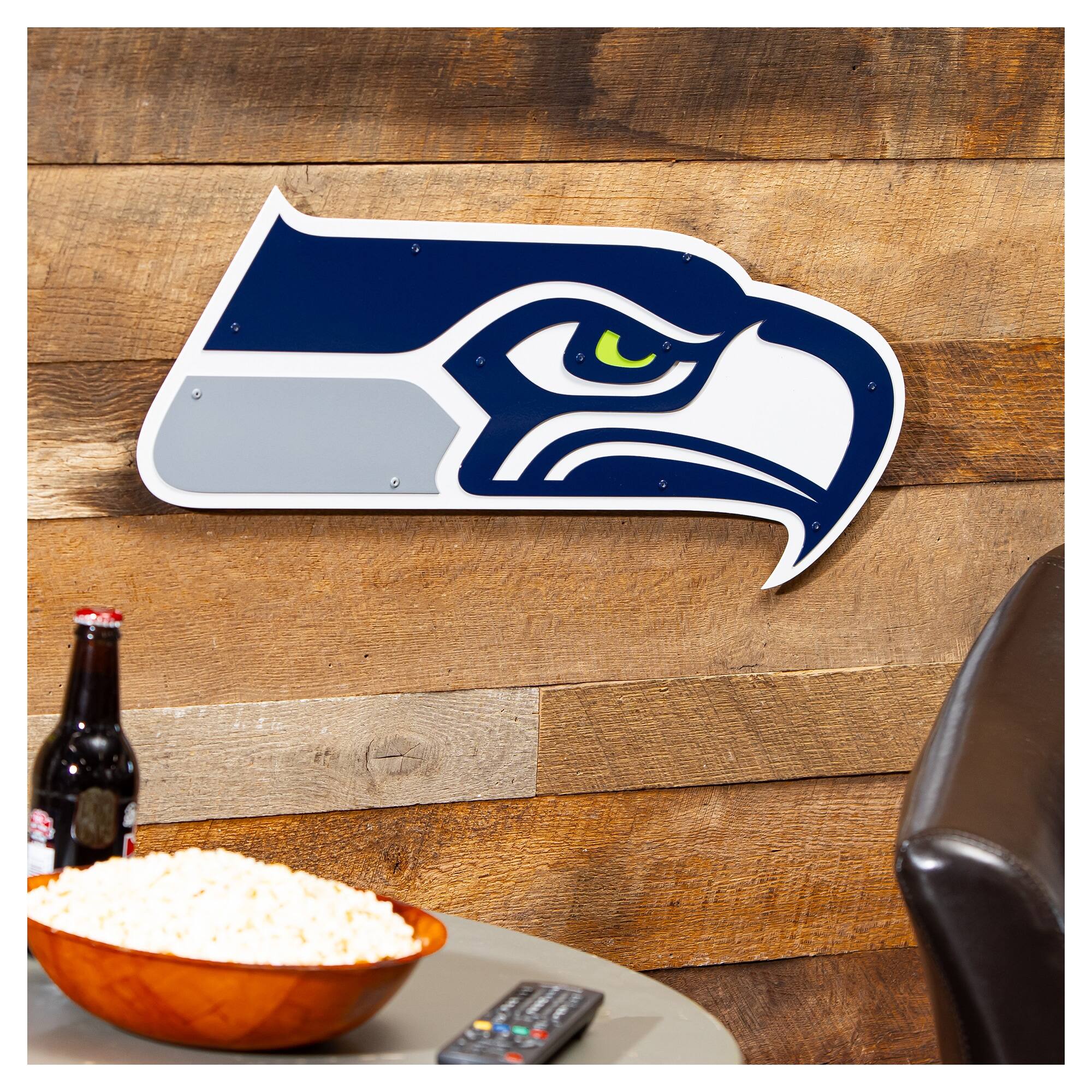 Alt View 1. Evergreen Enterprises - Seattle Seahawks 23" Layered Metal Wall Art Sign - Multicolor.