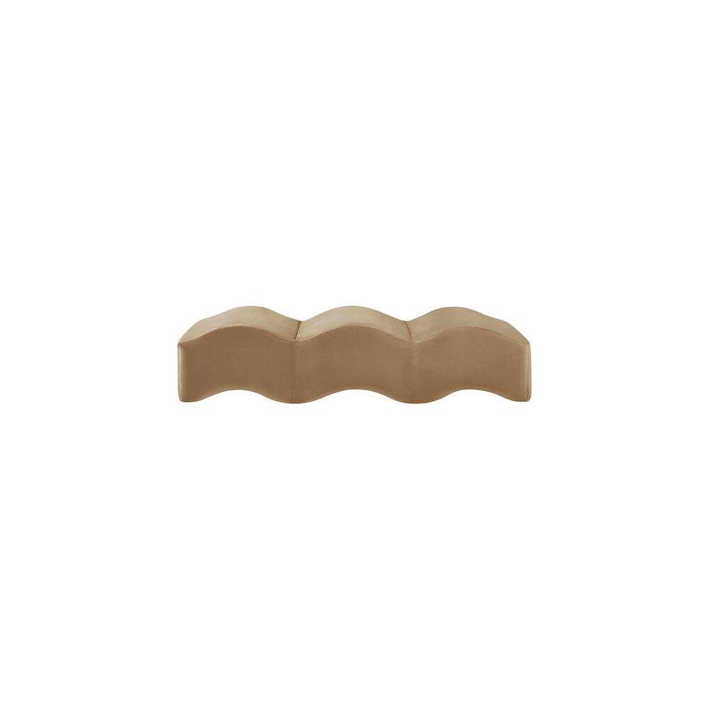 Alt View 3. Meridian Furniture - Wave Beige Velvet Bench - Beige.