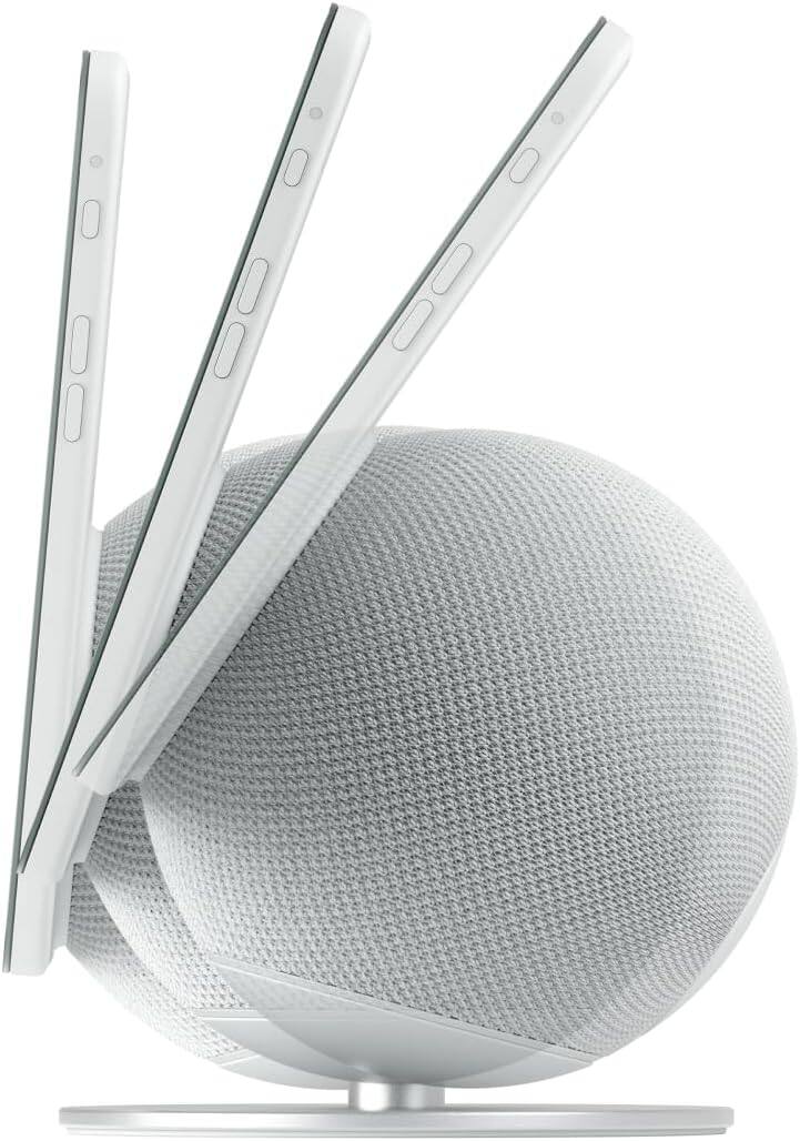 Left. Amazon - Amazon Adjustable Stand I Designed for Amazon Echo Show 8 & 11 (2025 releases, sold separately) - Glacier White.