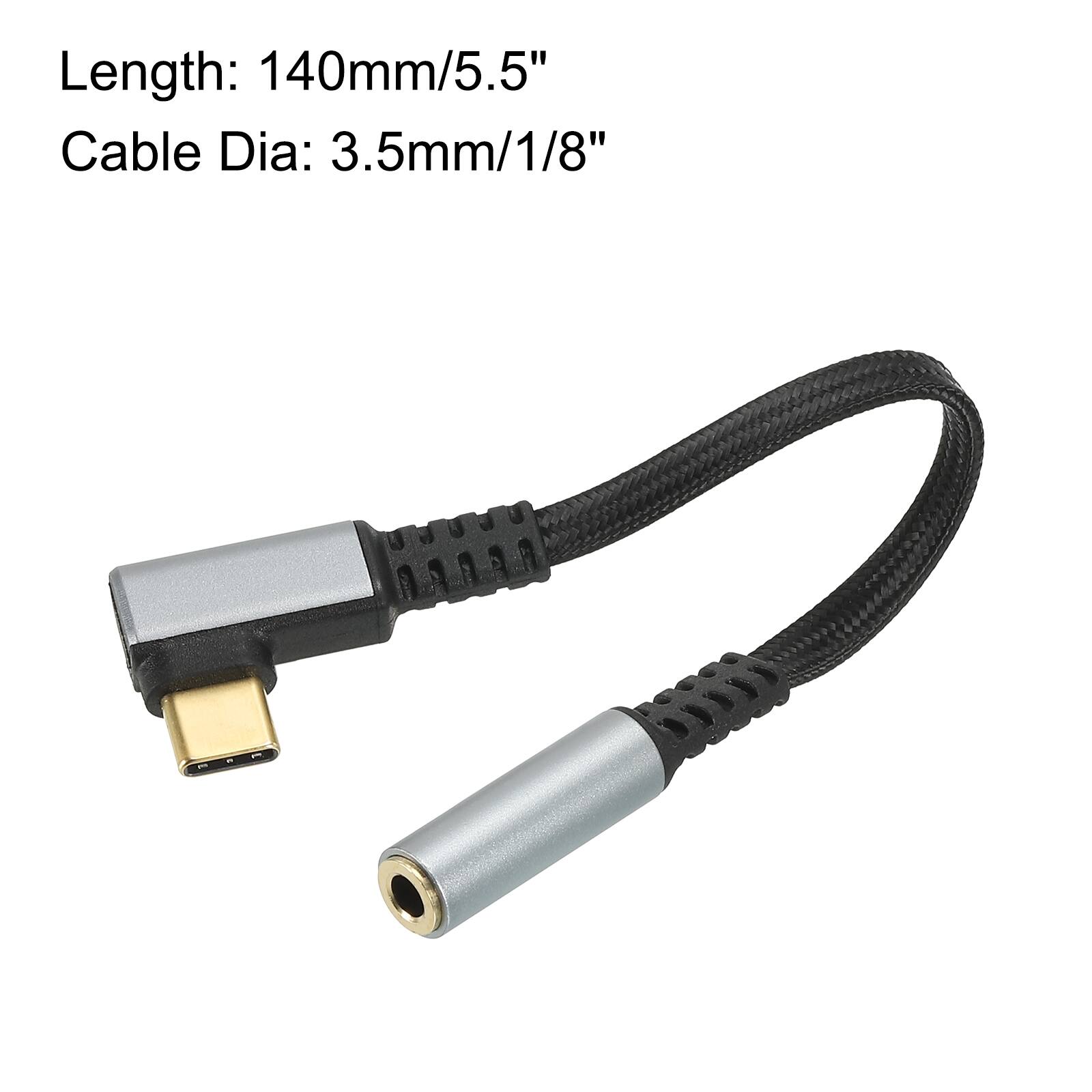 Length: 140mm/5.5"  
Cable Dia: 3.5mm/1/8"