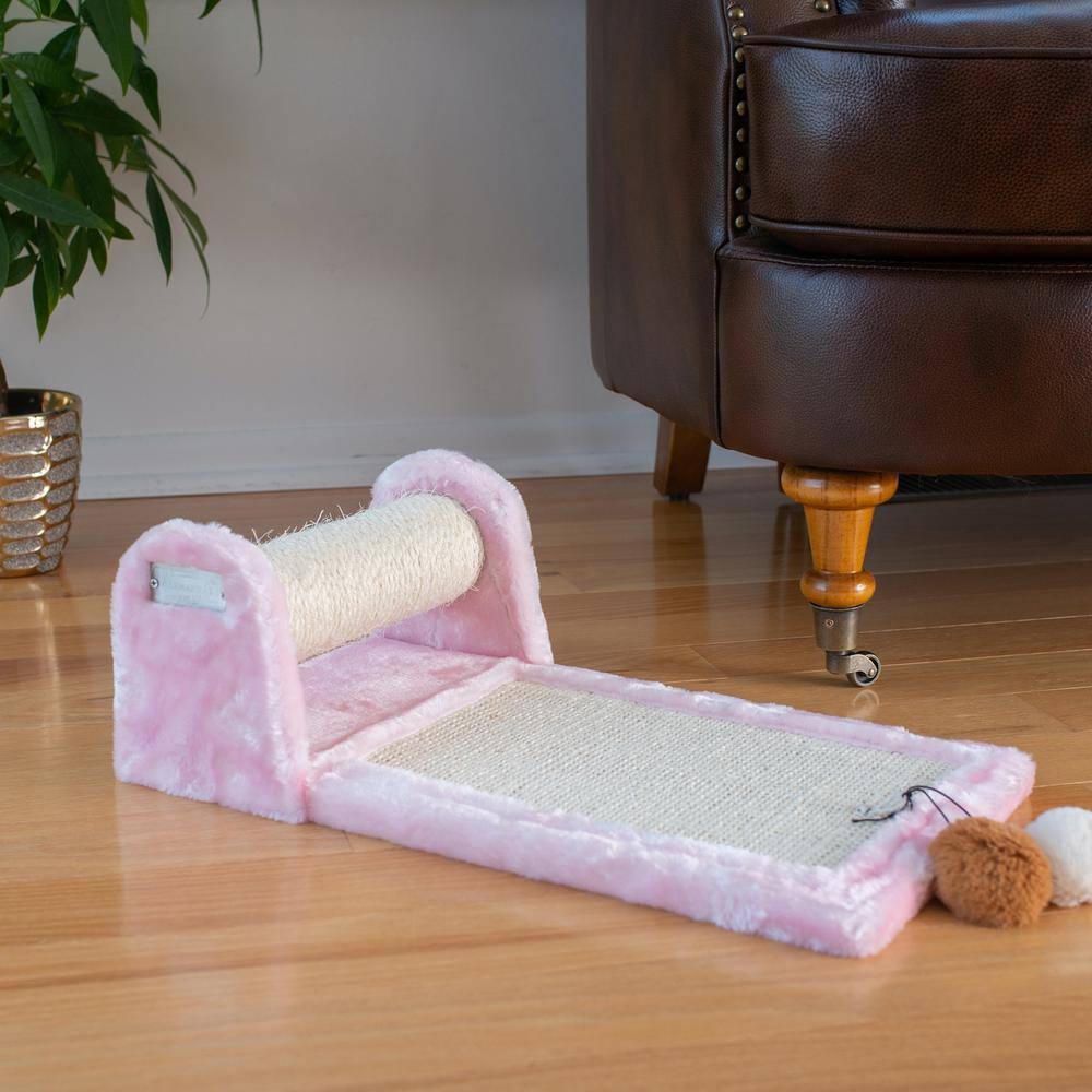 Alt View 1. Armarkat - Rolling Real Wood Cat Scratcher Toy Sisal Scratching Board For Cats Training - Pink.