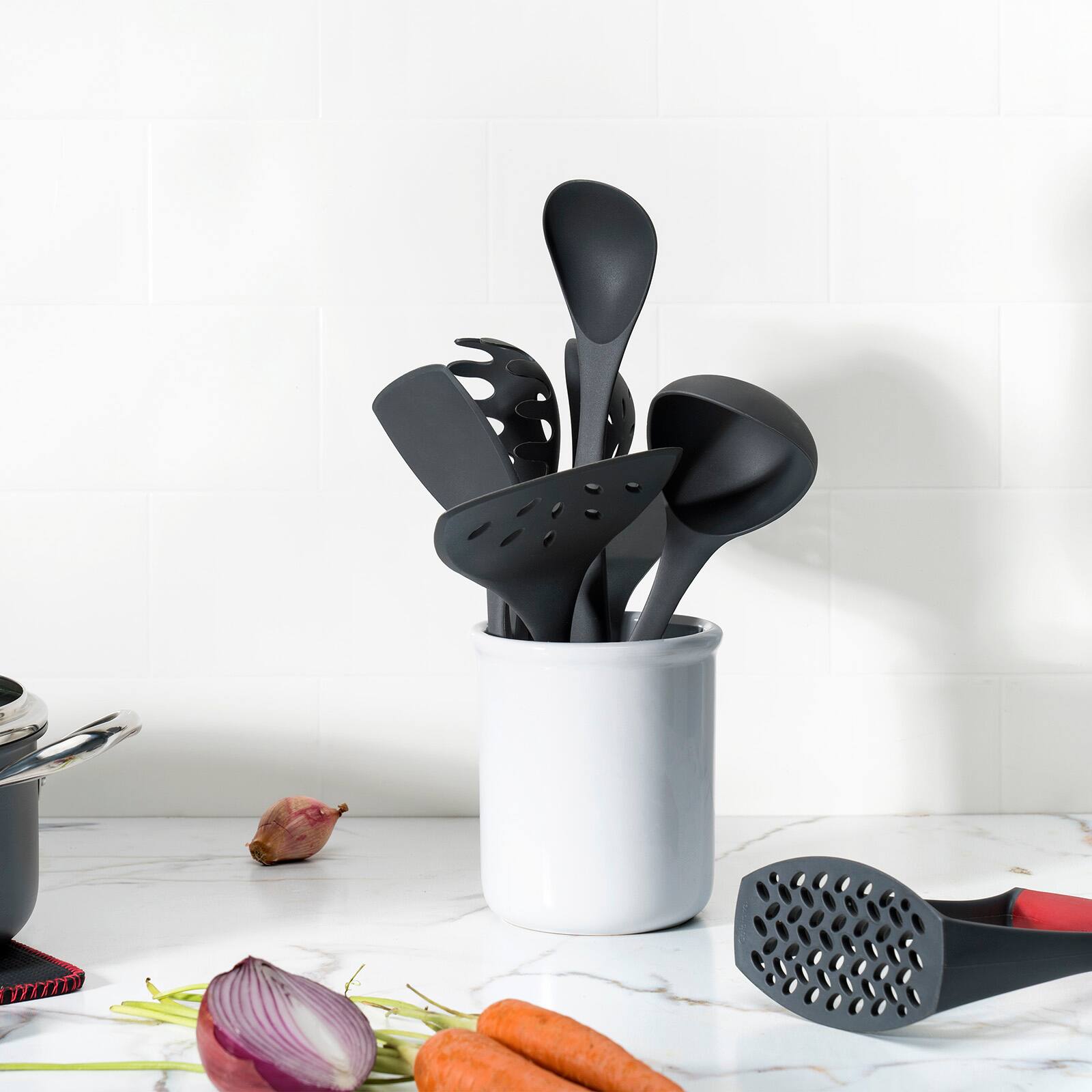 Alt View 3. Cuisipro - Fiberglass Potato Masher - Black.