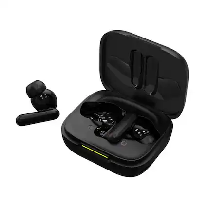 Front. RISOKEYS - Active Noise Cancelling Wireless Earbuds with 30H Playtime Charging Case, Waterproof Ear Buds - Black.
