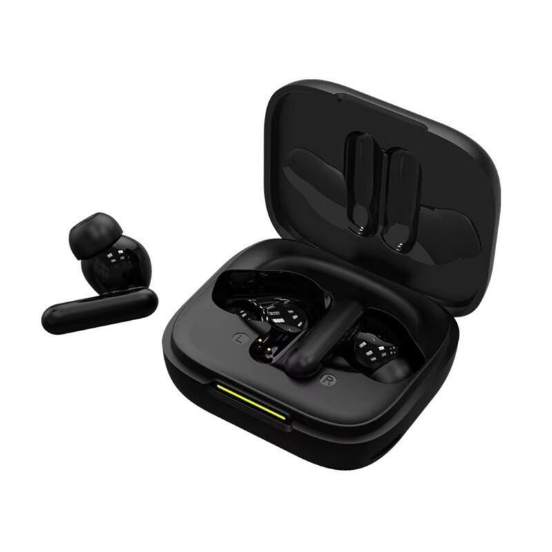 Front. RISOKEYS - Active Noise Cancelling Wireless Earbuds with 30H Playtime Charging Case, Waterproof Ear Buds - Black.