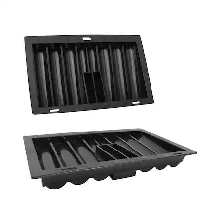 Front. GSE Games & Sports Expert - Dealer Table Chips Tray Rack with 2 Card Slots for Poker Chips (6 Rows, Hold 300 Chips).