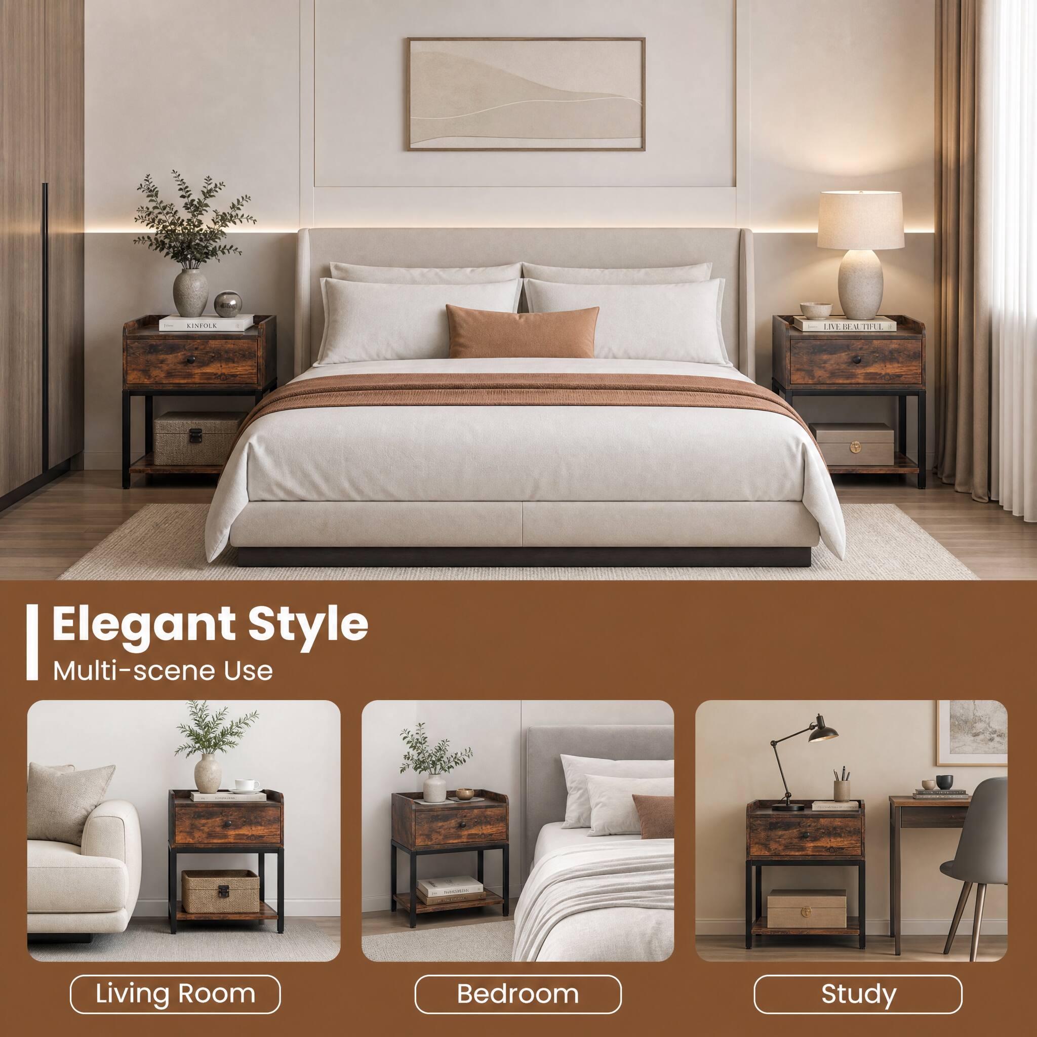 LINFOLK  
LIVEBENTIFUL  
Elegant Style  
Multi-scene Use  
Living Room  
Bedroom  
Study