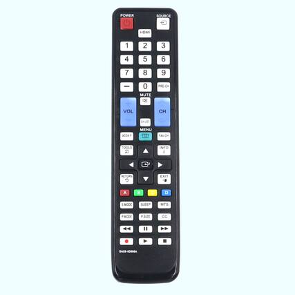 POWER SOURCE HDMI 1 2 3 4 5 6 7 8 9 0 MUTE PRE-CH VOL CH CH LIST MCDIA MENU FAVCH TOOLS INFO RETURN EXIT A B C D S.MODE SLEEP MTS PMODE P.SIZE CC BN59-00996A