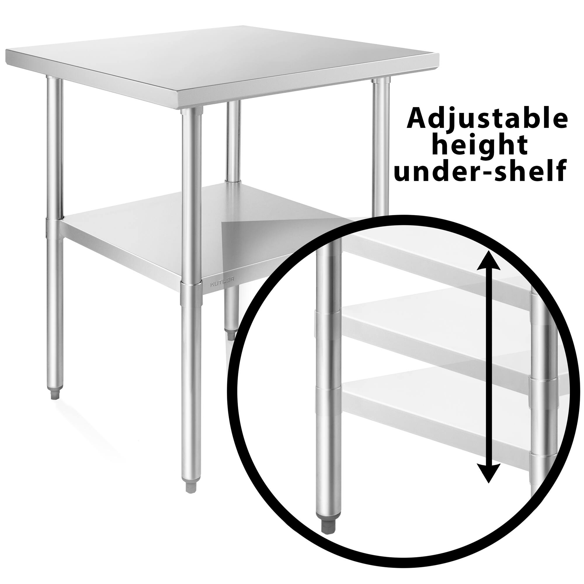 Adjustable height under-shelf