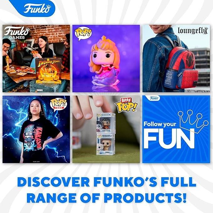 Funko W

Funko GAMES
POP!
loungefly
INTILLUCIONES
GREAT POWER GREAT
Furk's POP! Bitty TEES POP! Follow your KAKASHI DOSSY FUN DISCOVER FUNKO'S FULL RANGE OF PRODUCTS!
