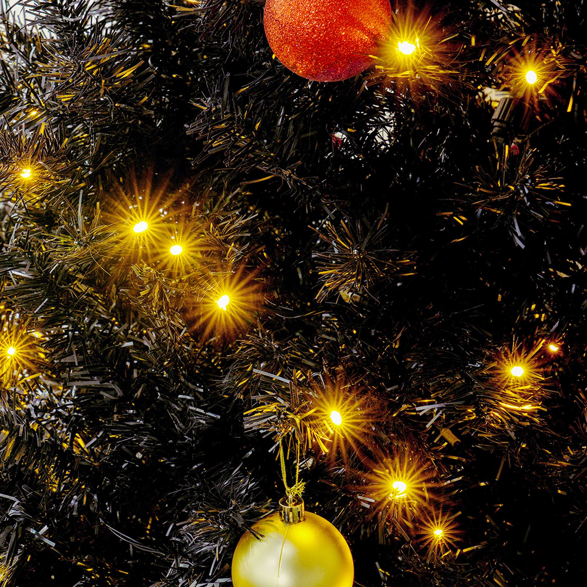 Alt View 8. Homcom - Tall Prelit Christmas Tree Douglas Fir Artificial Christmas Tree with Realistic Branches, 250 Warm White LED Lights - Black.