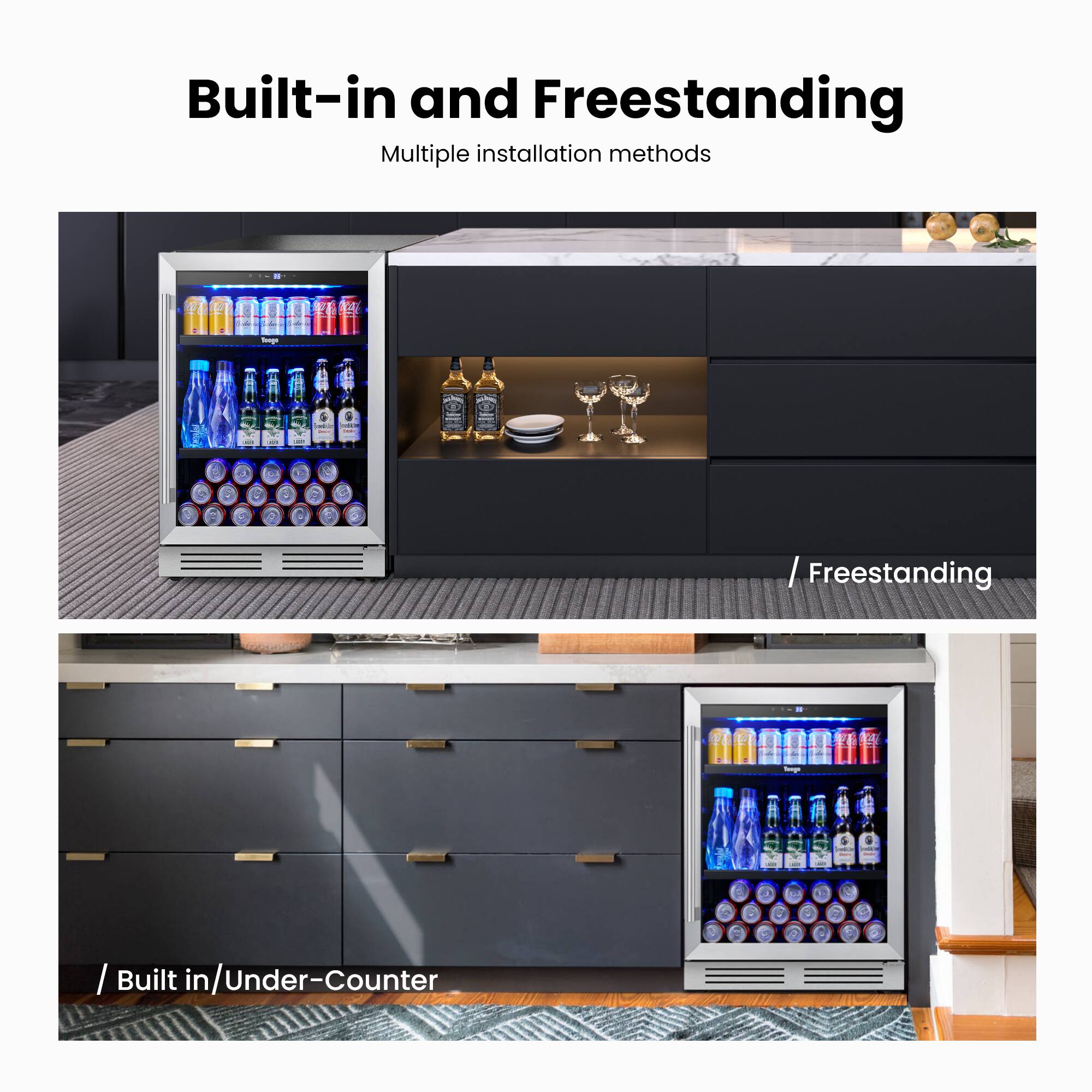 Built-in and Freestanding Multiple installation methods / Freestanding / Built in/Under-Counter