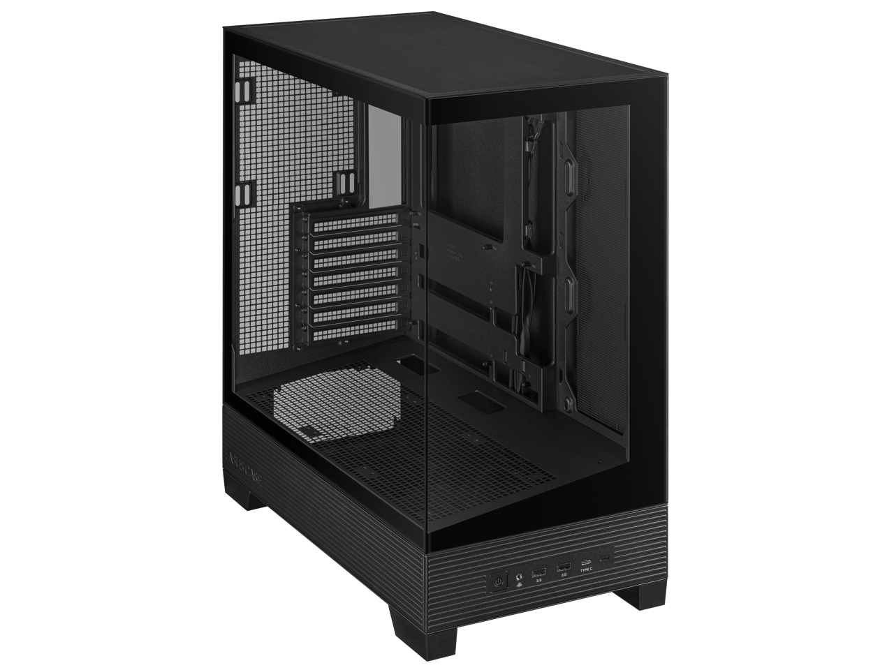 ASUS - A31 Black ATX Mid-Tower, Tempered Glass, BTF Connectors, 360 AIO Support, ARGB Ready, Optimized Airflow - Black