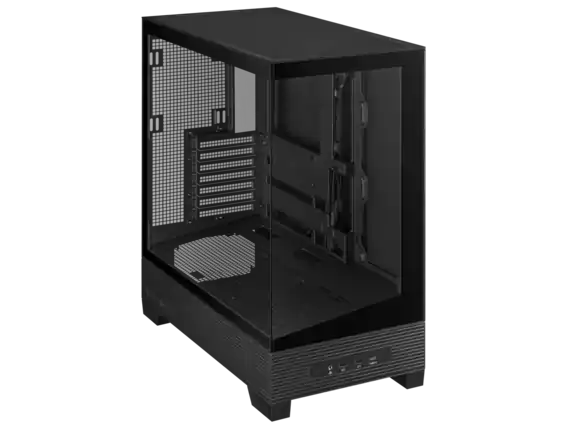 Front. ASUS - ASUS A31 Black ATX Mid-Tower, Tempered Glass, BTF Connectors, 360 AIO Support, ARGB Ready, Optimized Airflow - Black.