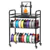 Front. VEVOR - 3D Printer Filament Storage Rack, 3 Tier Heavy Duty Storage Shelf, Rolling Filament Spool Holders Racks (Shelf Only) - Black.