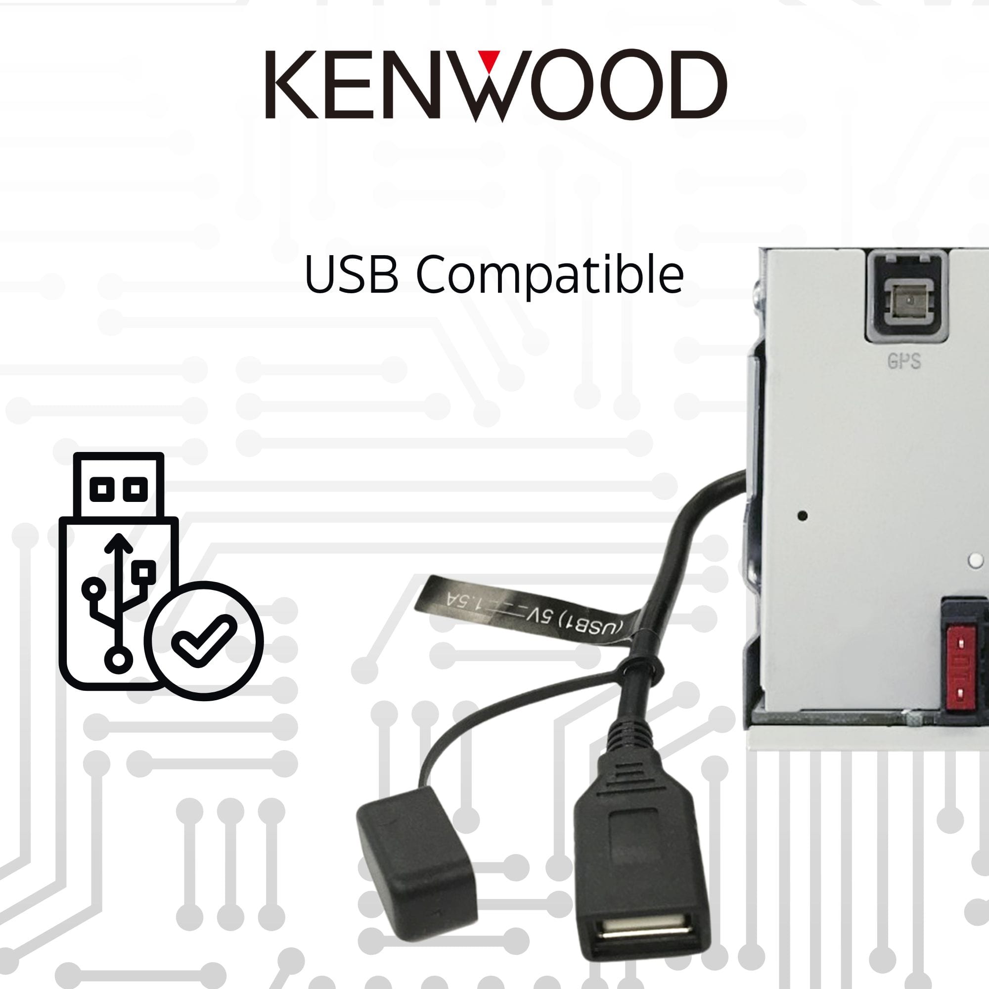 KENWOOD USB Compatible GPS 5V 1.5A 1.5A 5V (USB1)