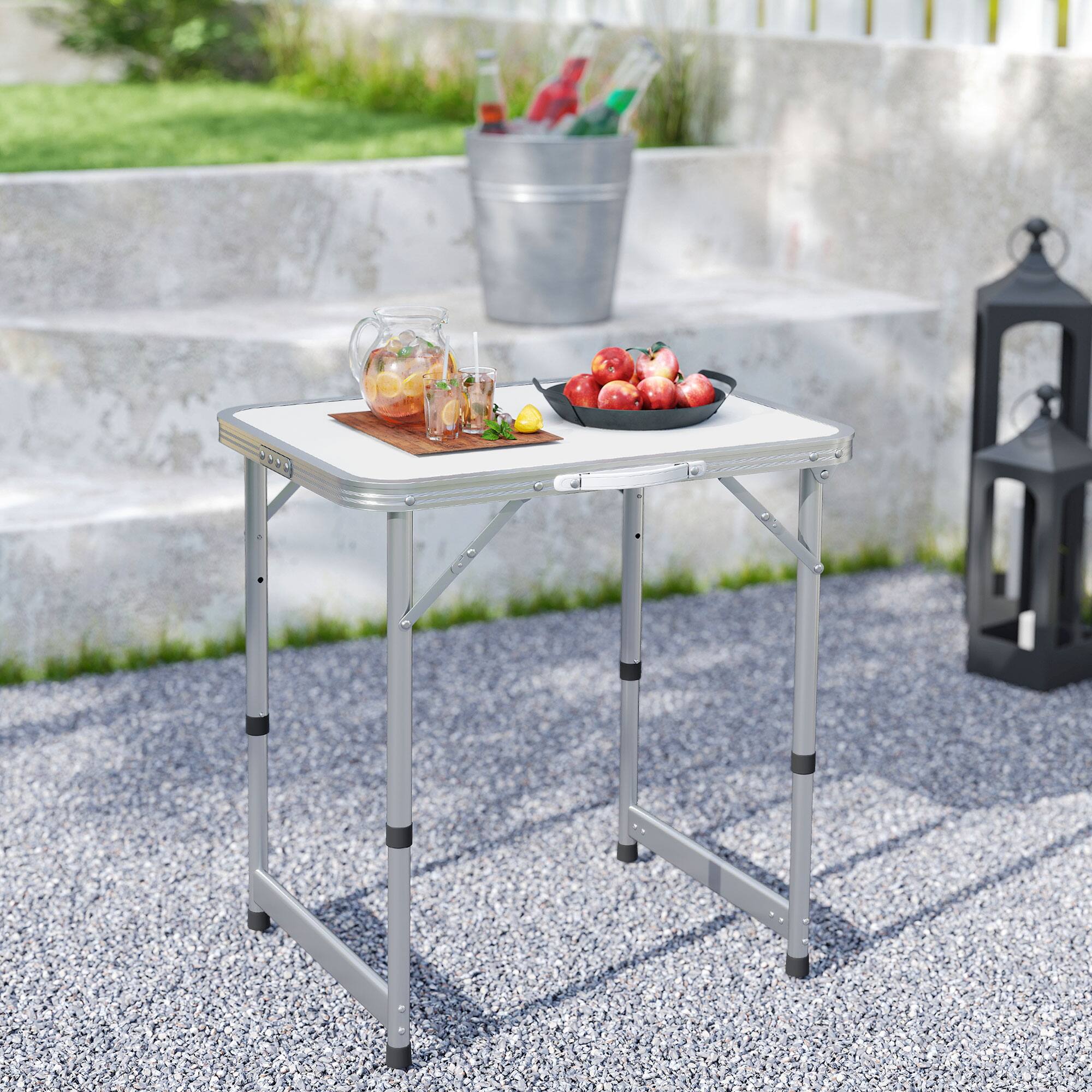 Alt View 5. Outsunny - Outsunny 23" Folding Camping Table with Height Adjustability, Lightweight Portable Table - Silver.