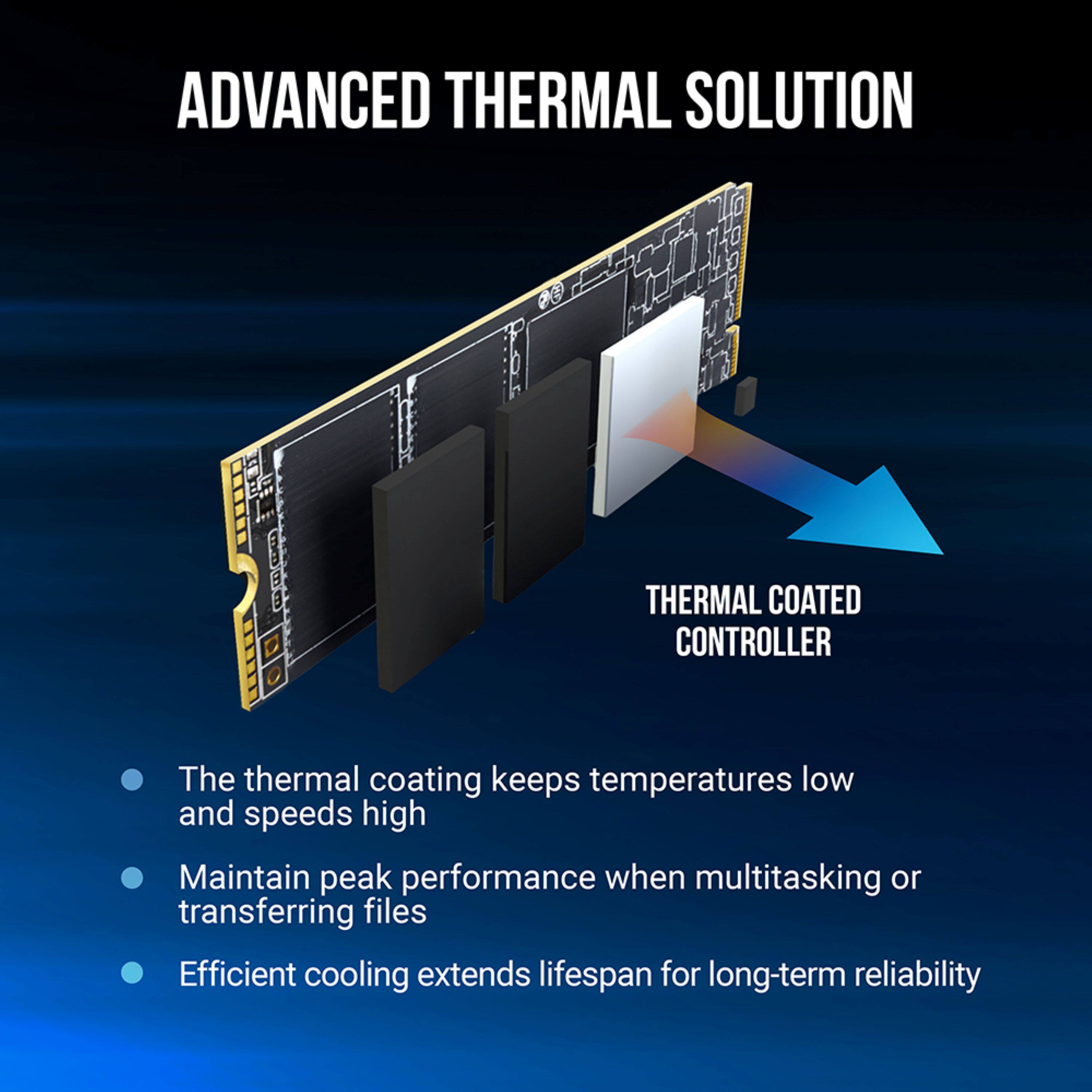 ADVANCED THERMAL SOLUTION

THERMAL COATED CONTROLLER

- The thermal coating keeps temperatures low and speeds high
- Maintain peak performance when multitasking or transferring files
- Efficient cooling extends lifespan for long-term reliability