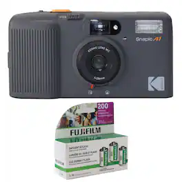Bundle - Kodak - Snapic A1 35mm Film Camera, Color Negative 35mm Film (36 Exposures) - 3 Pack - Rhino Gray