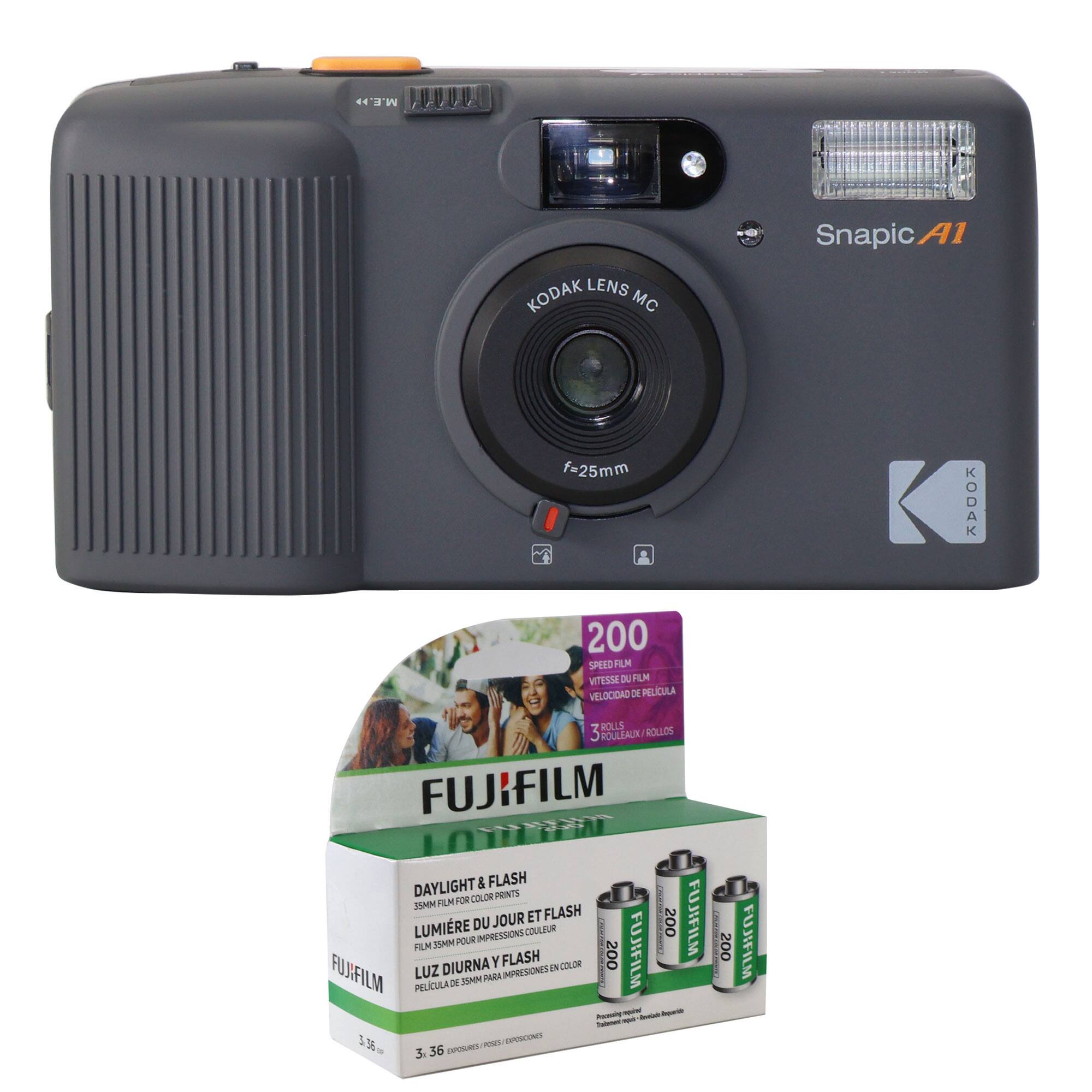 M.E. KODAK LENS MC Snapic A1 f=25mm KODAK 200 SPEED FILM VITESSE DU FILM VELOCIDAD DE PELICULA WOLLS 3 ROULEAUX ROLLOS FUJIFILM DAYLIGHT & FLASH COLOR PENTS SSMM FLM FOR JOUR ET FLASH FUJFILM LUMIERE DU JOUR ET FLASH COULEUR 200 JOMM POUR FILM FUJFILM DIURNA Y FLASH a COLOR 200 FUJFILM LUZ PARA IMPRESIONES PELICULA DE JSM - - - - - - 1 % ML CVOOONES 3. 35 BR : 200 FUJFILM