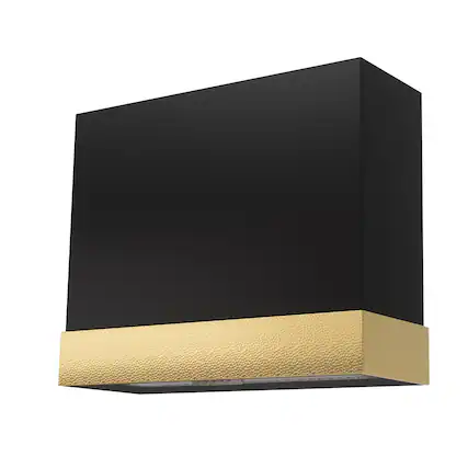 Front. Akicon - Akicon 36 in. Stainless Steel Ducted Wall Mount Range Hood with Powerful 600 CFM Vent Motor, 3 Speed, in Black with Gold - Black with Gold.