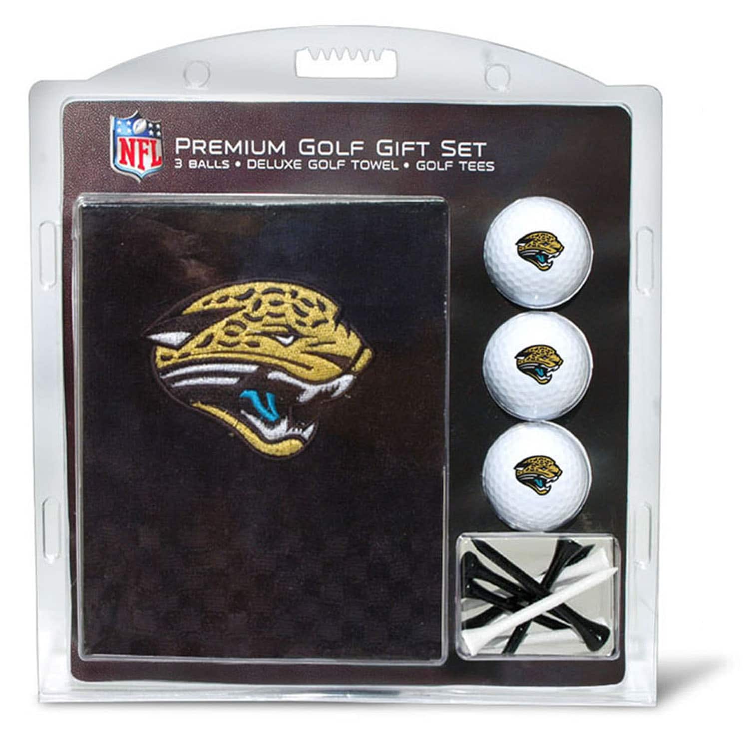 NFL PREMIUM GOLF GIFT SET  
3 BALLS • DELUXE GOLF TOWEL • GOLF TEES