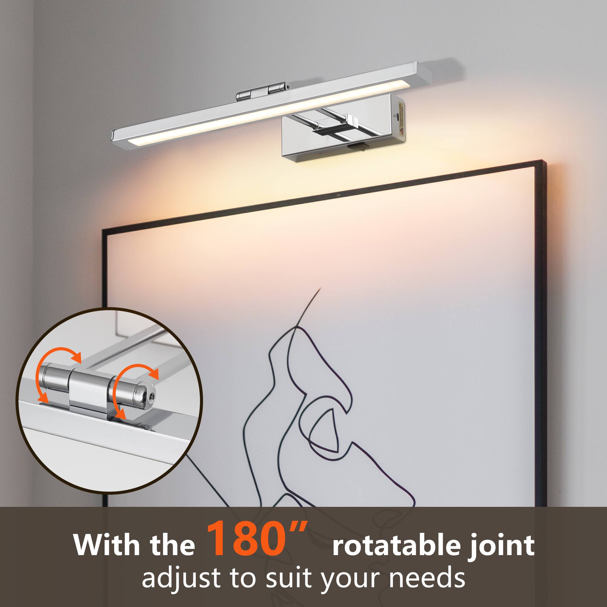 With the 180° rotatable joint adjust to suit your needs