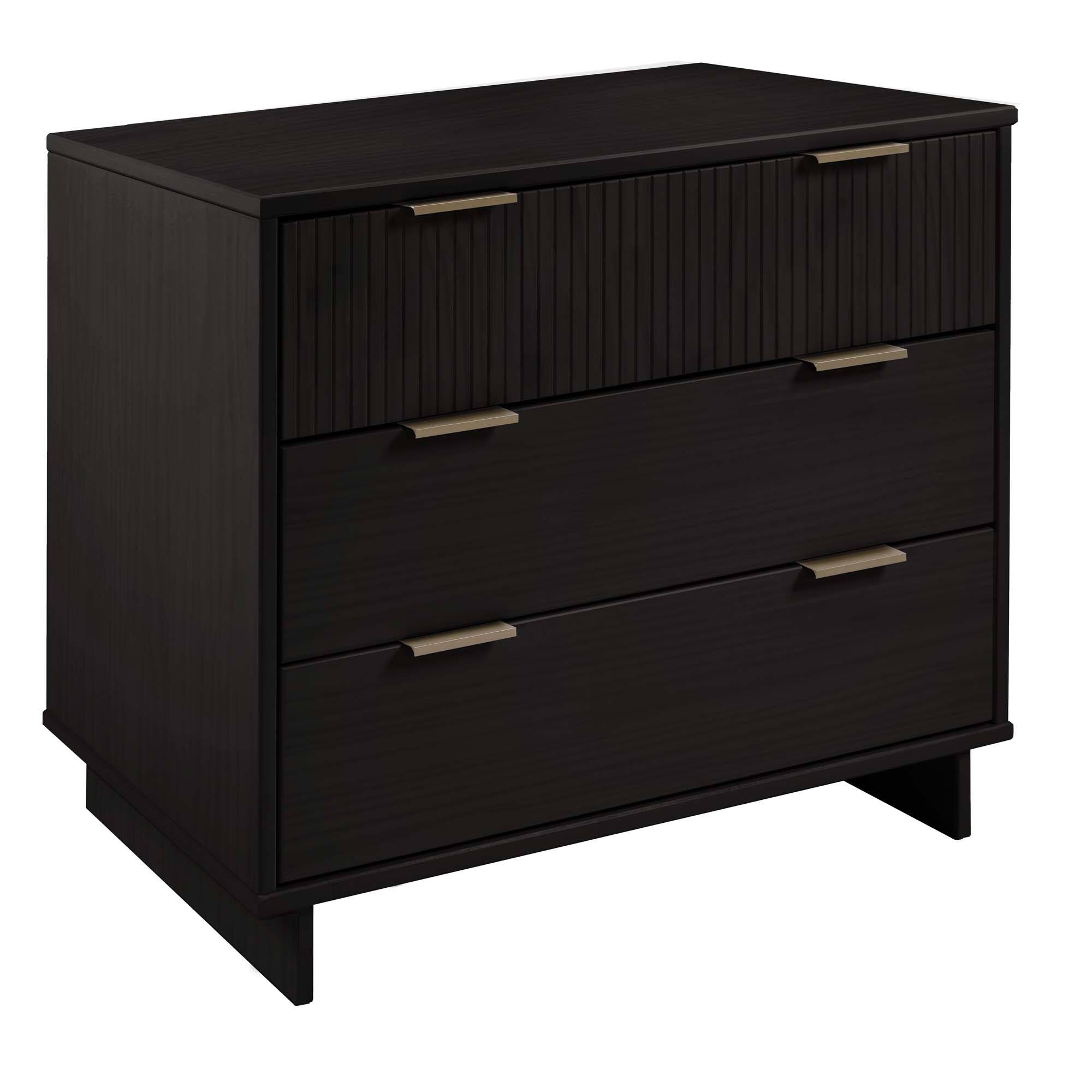 Alt View 4. TinyHomie - Granville 38in Dresser in Black (3-Drawer) - Black.