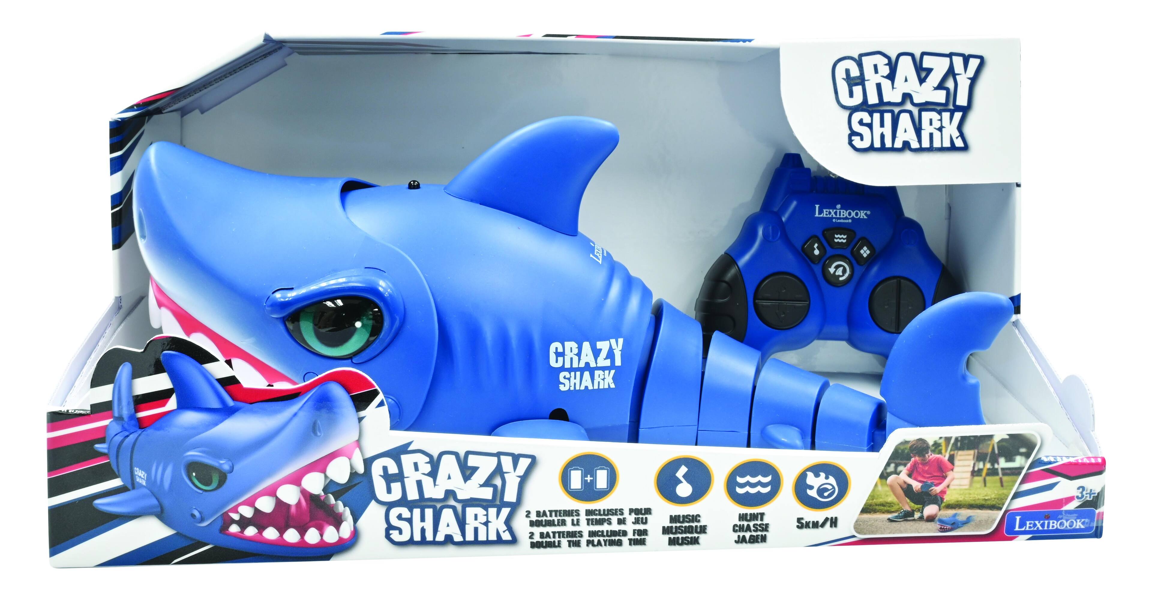 CRAZY SHARK LEXIBOOK - E M - G CRAZY SHARK OAE WE CRAZY I1 + 2 BATTERIES INCLUSES POUR TEMPS DE JEU MUSIC HUNT SHARK BOUBLER LE FOR MUSIQUE CHASSE 2 BATTERIES INCLUDED THE PLAYING TIME MUSIK JAGEN BOUBLE SKM/H UUTN 3+ LEXIBOOK