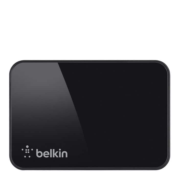 Belkin - SuperSpeed USB 3.0 4-Port Hub - Black
