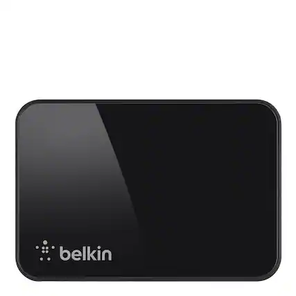 Front. Belkin - SuperSpeed USB 3.0 4-Port Hub - Black.