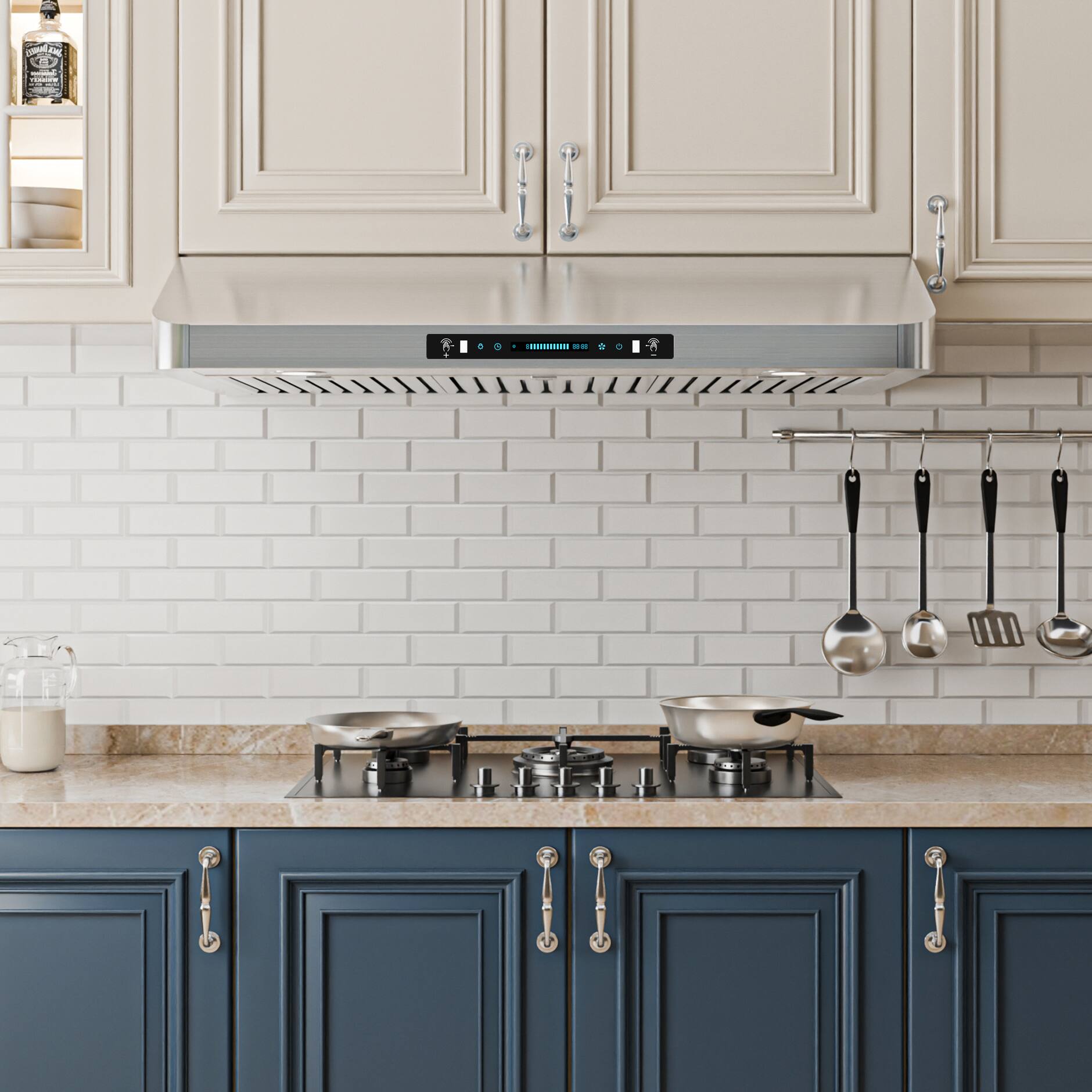 Angle. ZJKLA - ZJKLA - 30 inches - Externally Vented - Under cabinet Range Hood - Stainless Steel - Stainless steel.