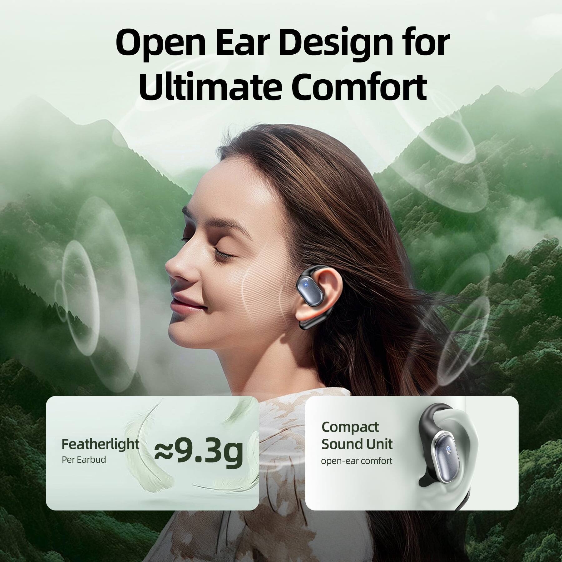 Open Ear Design for Ultimate Comfort

Featherlight Per Earbud ≈9.3g

Compact Sound Unit open-ear comfort