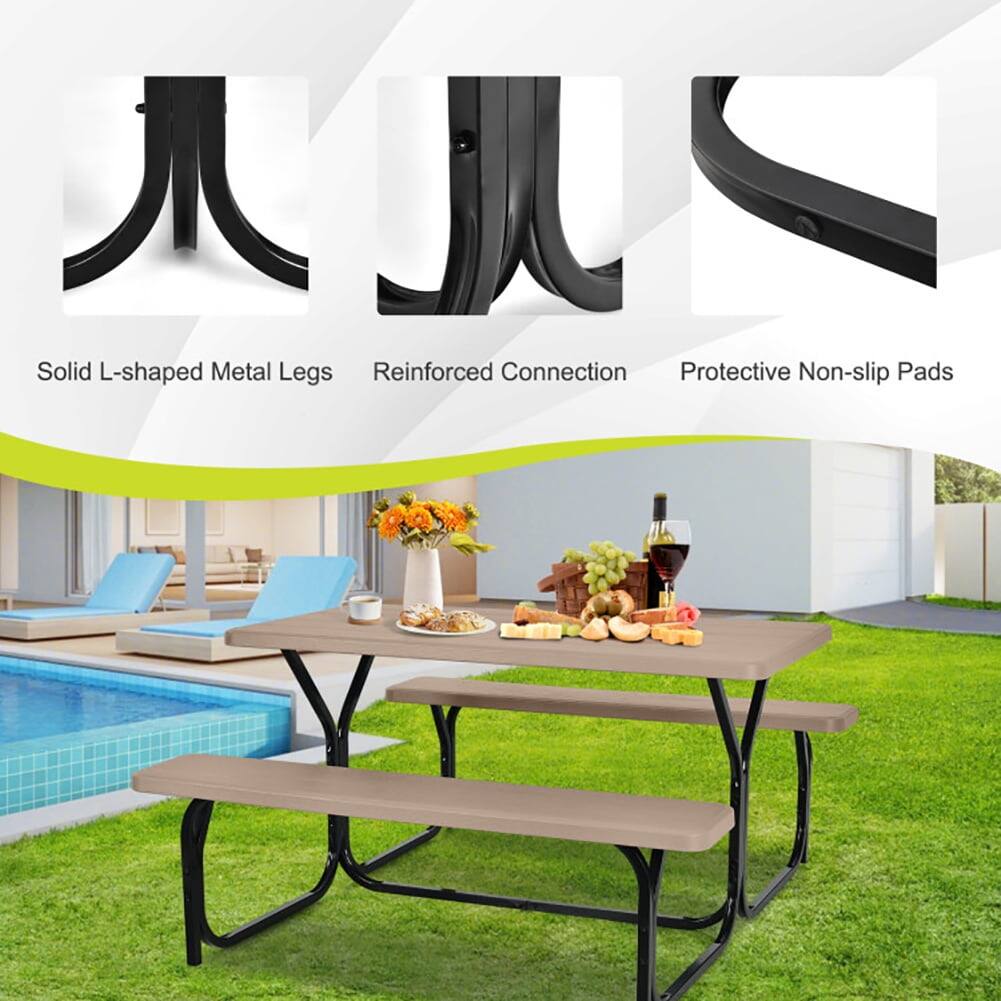 Solid L-shaped Metal Legs  
Reinforced Connection  
Protective Non-slip Pads